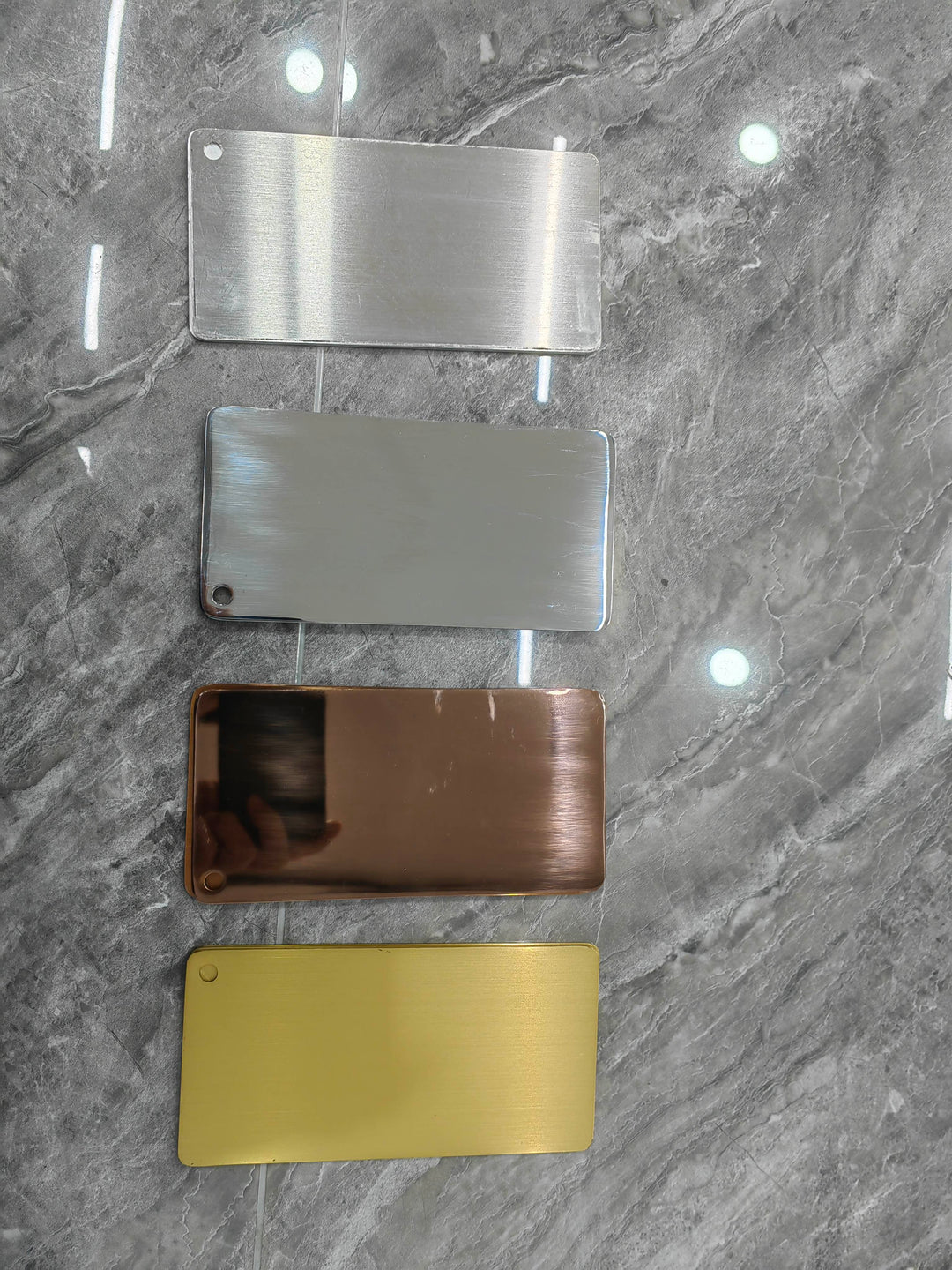 Bulgari- Grey Gun Gloss- Brushed gold steel framed  white quartz top vanity set