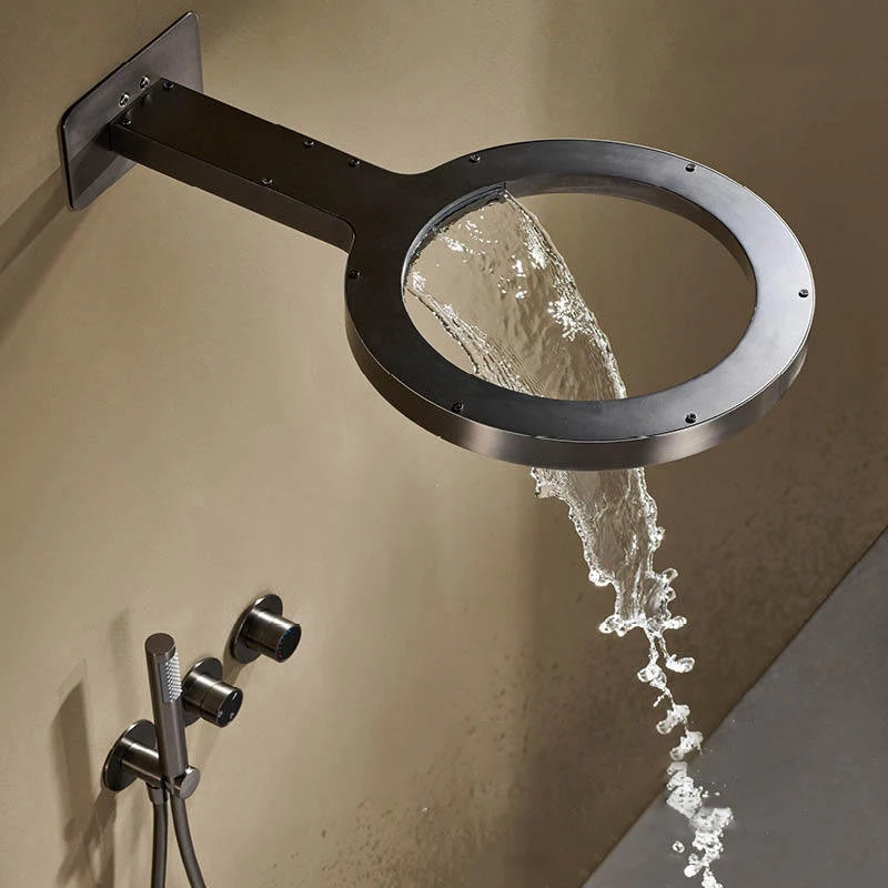 W- New modern waterfall 2 way fucntion thermostatic shower kit