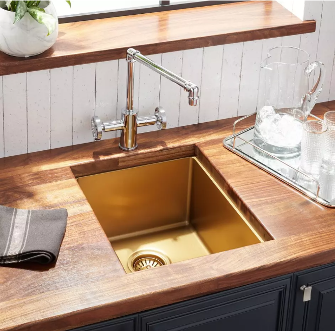 Brushed Gold-Black Grey Gun Undermount 16 Gauge Stainless Steel Bar sink 12X16"x8"