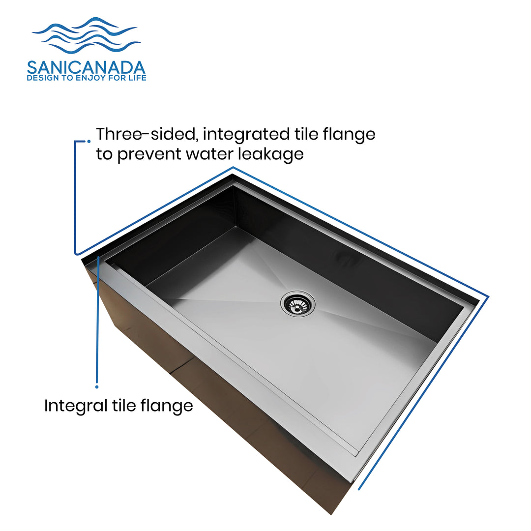 Black Grey Gun-Pet Dog bath tub mudroom washing station 16 gauge commercial grade stainless steel