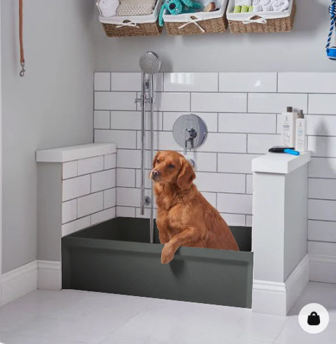Black Grey Gun-Pet Dog bath tub mudroom washing station 16 gauge commercial grade stainless steel