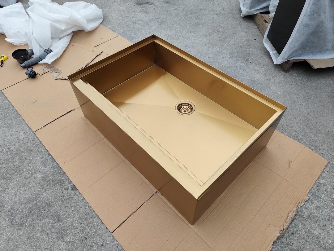 Brushed Gold Dog bath tub mudroom washing station 16 gauge commercial grade stainless steel