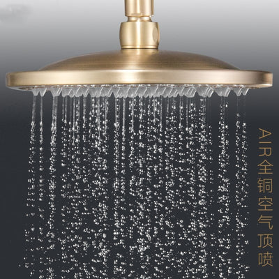 Brushed gold exposed shower system kit