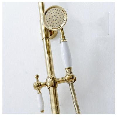Gold polished brass exposed victoria shower system