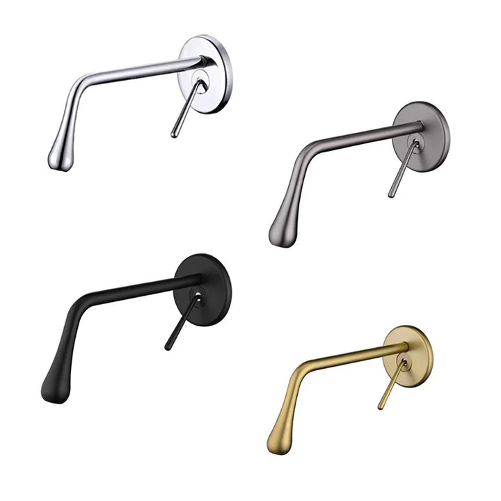 Tear drop wall mounted single laver handle