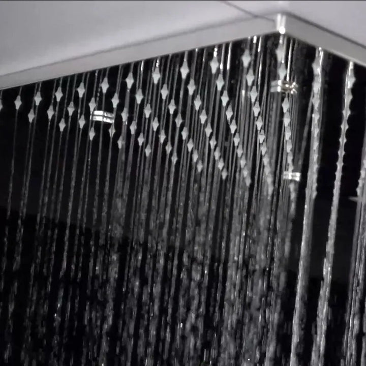 Chrome CSA - Square 16 Inch Flush mount ceiling rain head Thermostatic Spa shower system set