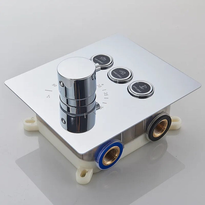 CSA certified - Chrome square 2 -3 way function diverter thermostatic shower kit