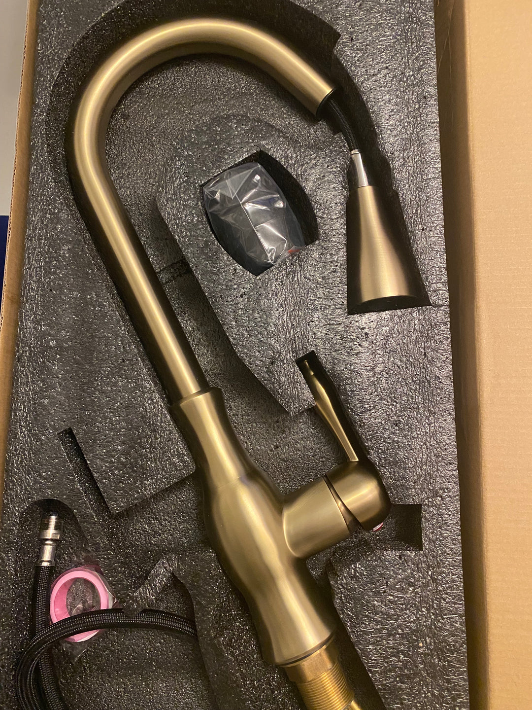 Cafe Victorian Tradtional Brushed gold tall kitchen island faucet