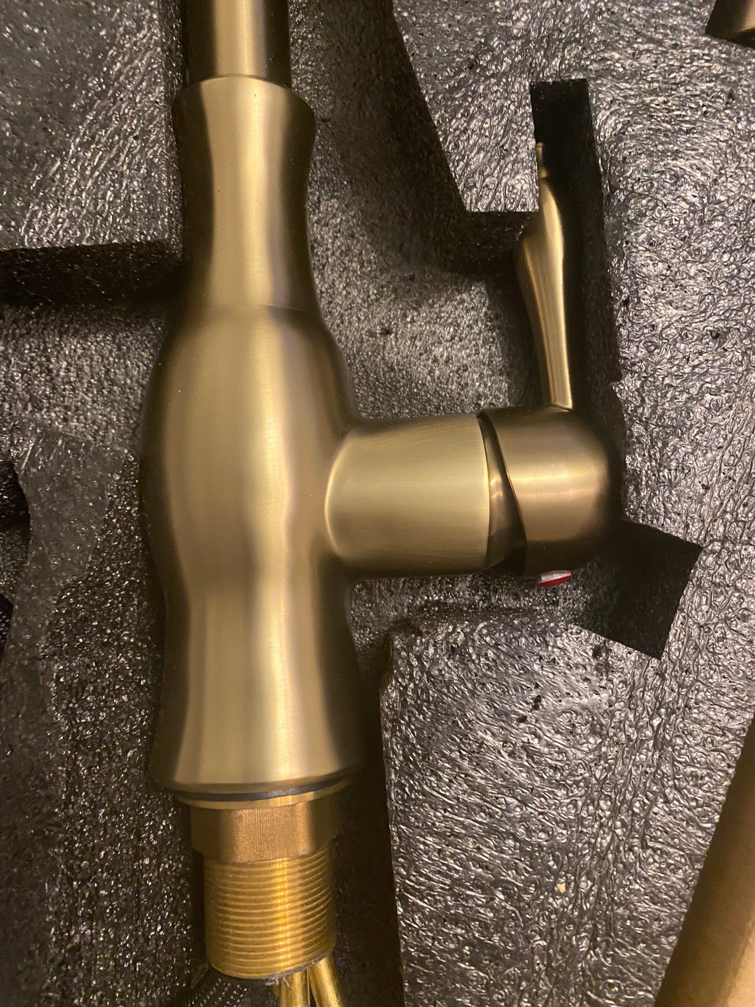 Cafe Victorian Tradtional Brushed gold tall kitchen island faucet