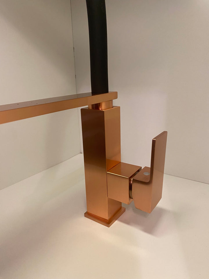 Cafe Brushed Copper - Brushed bronze Industrial Hose Nine Model Kitchen Faucet