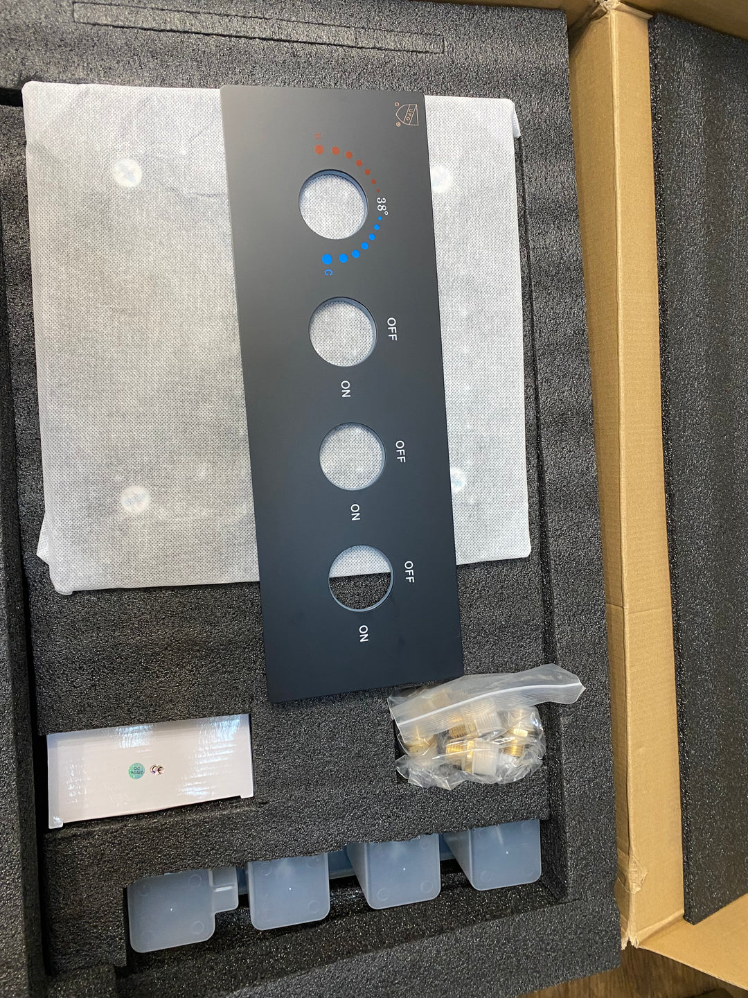 Black 12"x12" Square SPA Ceiling Flushmount LED Rain head, Bluetooth Wifi Music 4 way function shower system kit