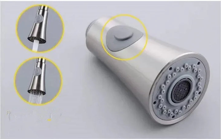 Dual Mode Kitchen Sink Faucet ABS Pull-Out Water Tap Water-Saving Shower Faucets Nozzle Adapter Sprinkler Splash-Proof Filter