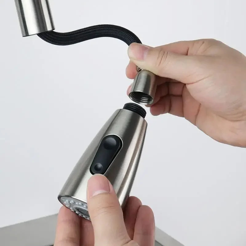 Dual Mode Kitchen Sink Faucet ABS Pull-Out Water Tap Water-Saving Shower Faucets Nozzle Adapter Sprinkler Splash-Proof Filter