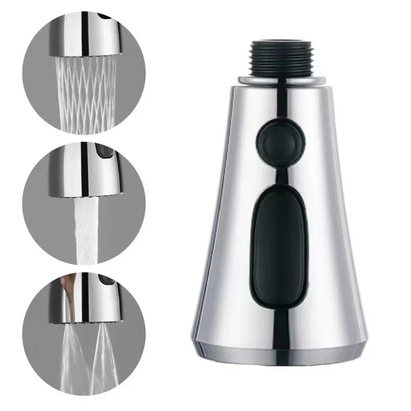 Dual Mode Kitchen Sink Faucet ABS Pull-Out Water Tap Water-Saving Shower Faucets Nozzle Adapter Sprinkler Splash-Proof Filter