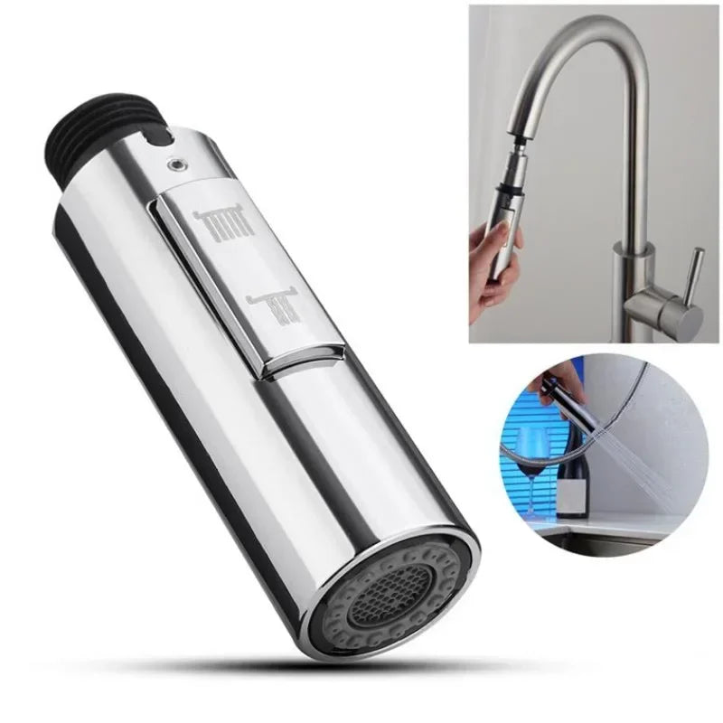Dual Mode Kitchen Sink Faucet ABS Pull-Out Water Tap Water-Saving Shower Faucets Nozzle Adapter Sprinkler Splash-Proof Filter