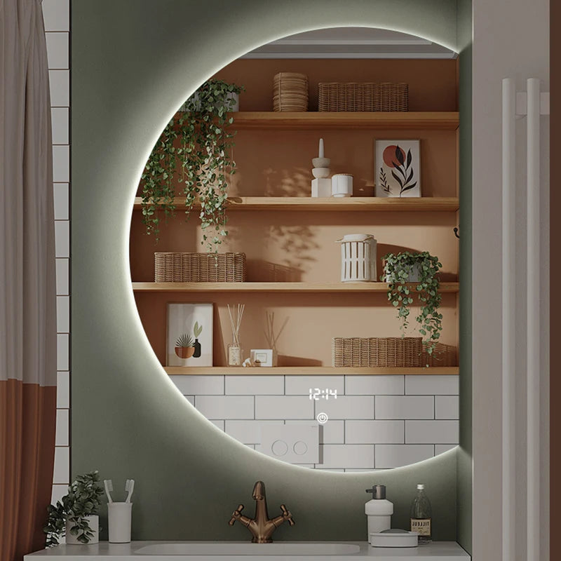 Moon half mirror led -anti fog