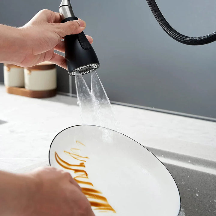 Dual Mode Kitchen Sink Faucet ABS Pull-Out Water Tap Water-Saving Shower Faucets Nozzle Adapter Sprinkler Splash-Proof Filter