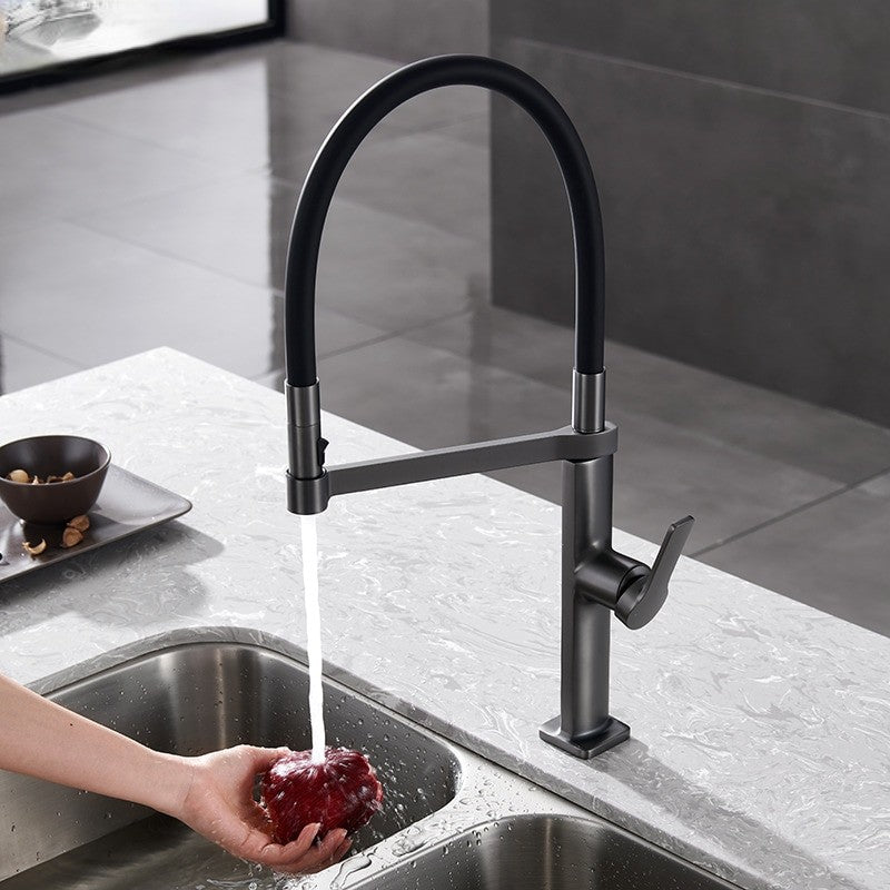 Pantera Nero Euro Design Pull Out Dual Spray Kitchen Faucet