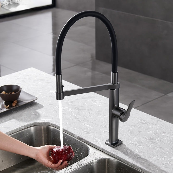 Pantera Nero Euro Design Pull Out Dual Spray Kitchen Faucet