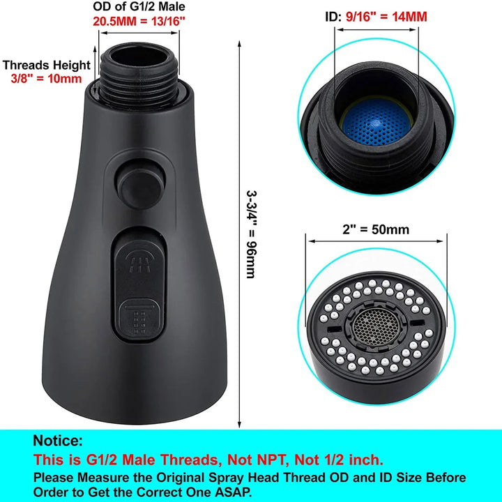 Dual Mode Kitchen Sink Faucet ABS Pull-Out Water Tap Water-Saving Shower Faucets Nozzle Adapter Sprinkler Splash-Proof Filter