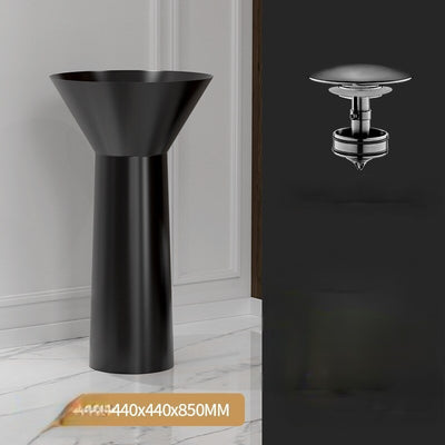 Nordic design stainless steel floorstanding pedestal bathroom basin sink