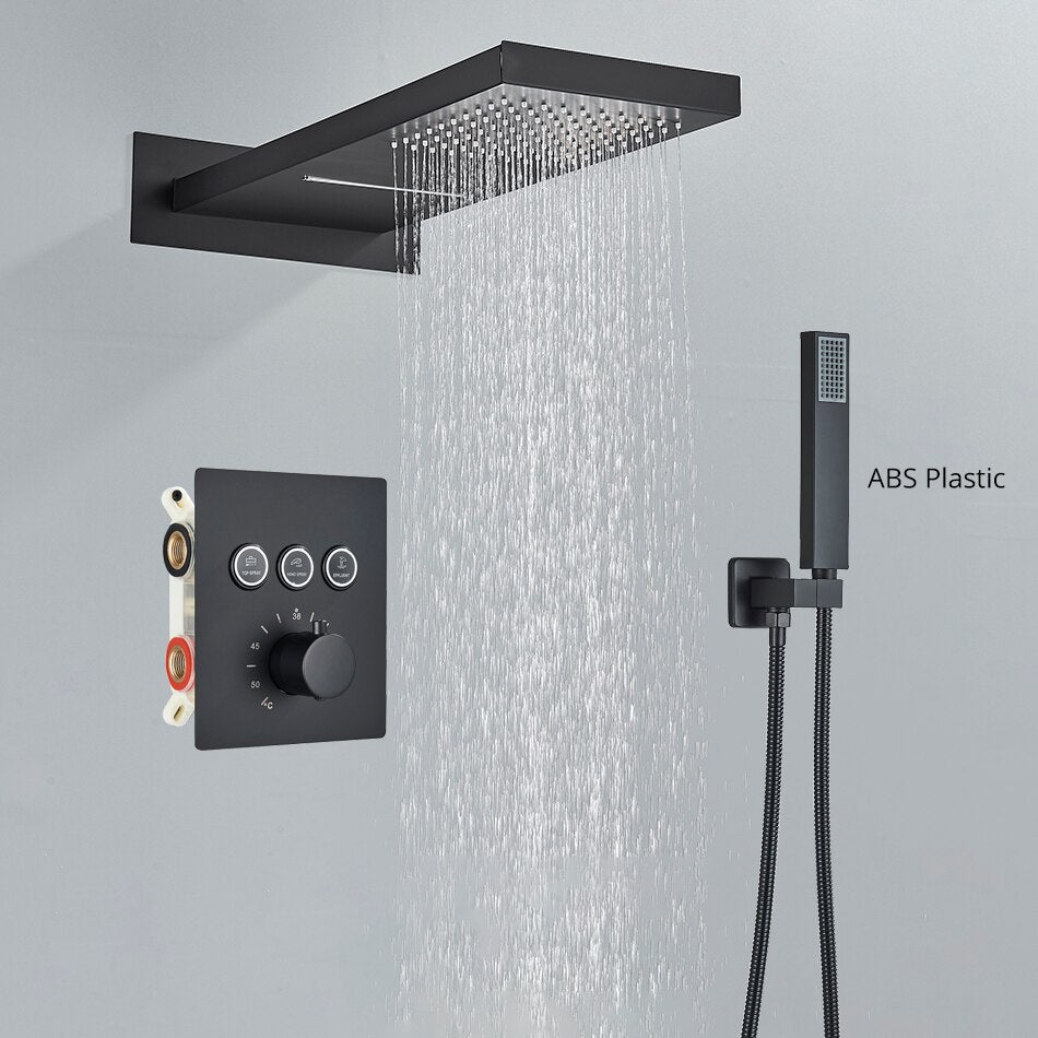 Niagara- CSA watefall rain 3 way function diverter thermostatic  shower set