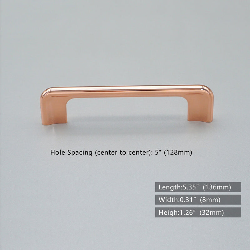 Nordic design rose gold polished cabinet and drawer knobs and handles