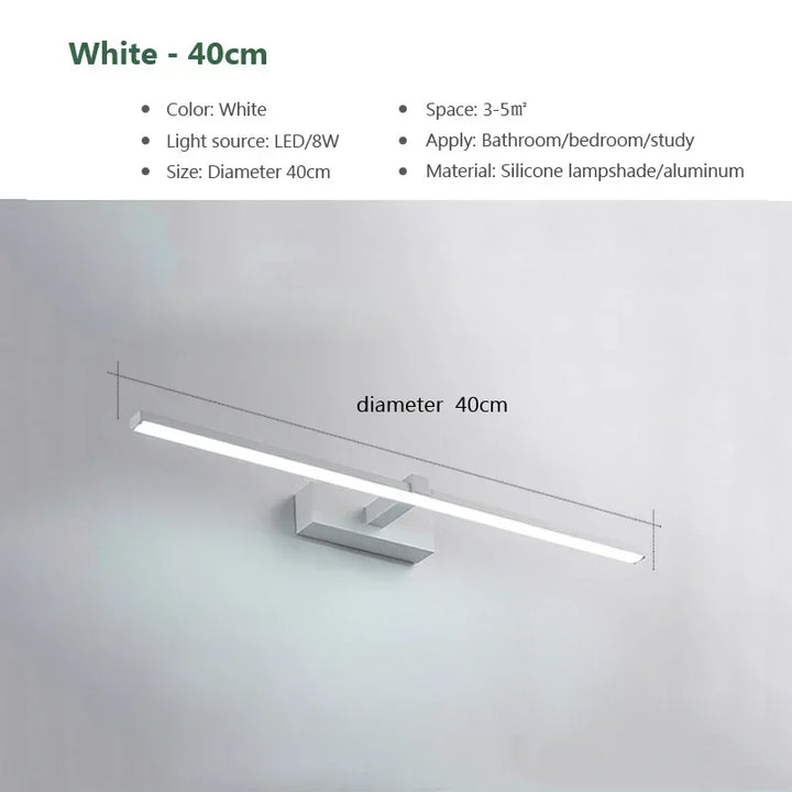 Modern LED Wall Light Vanty Lamp Aluminum Wall Sconce for Bathroom Mirror Headlight Indoor Lighting Fixture Luster Make Up Light