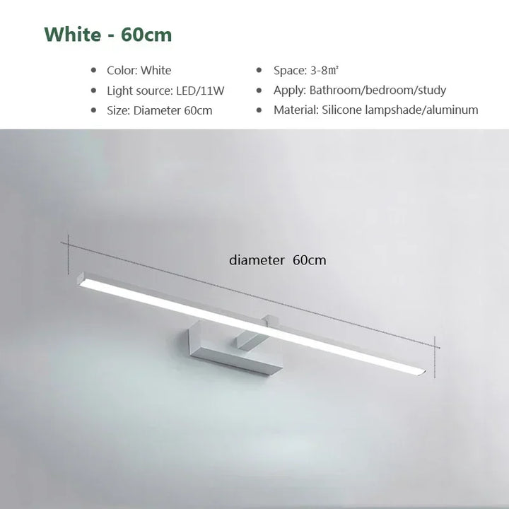 Modern LED Wall Light Vanty Lamp Aluminum Wall Sconce for Bathroom Mirror Headlight Indoor Lighting Fixture Luster Make Up Light