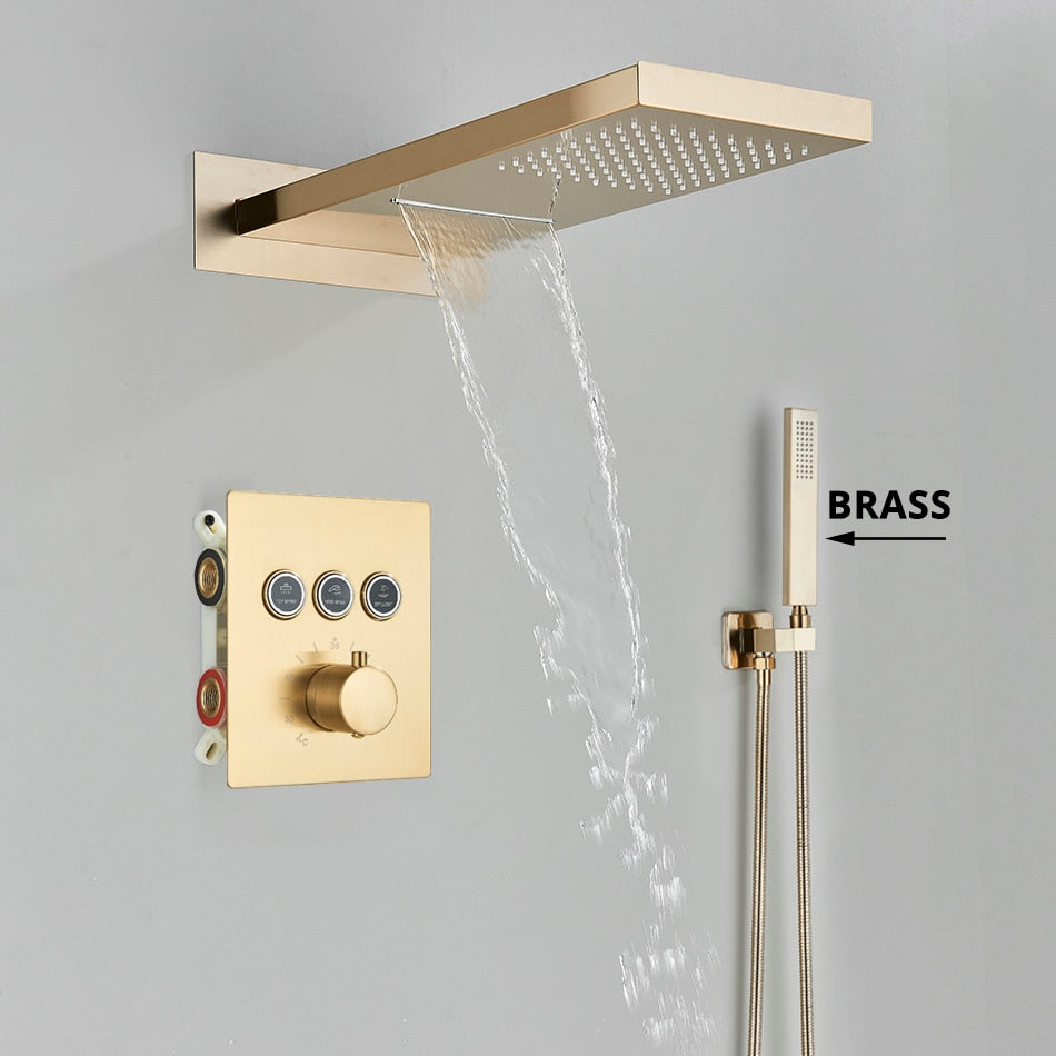 Niagara- CSA watefall rain 3 way function diverter thermostatic  shower set