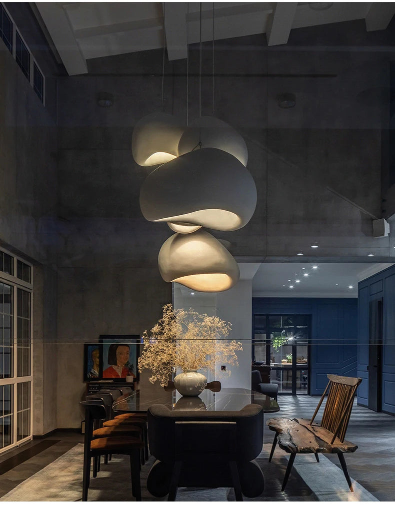Nordic Wabi Sabi E27 LED Pendant Lights Modern Ceiling Chandelier Lights for Living Room Bedroom Dining Room Loft Hanghing Lamp