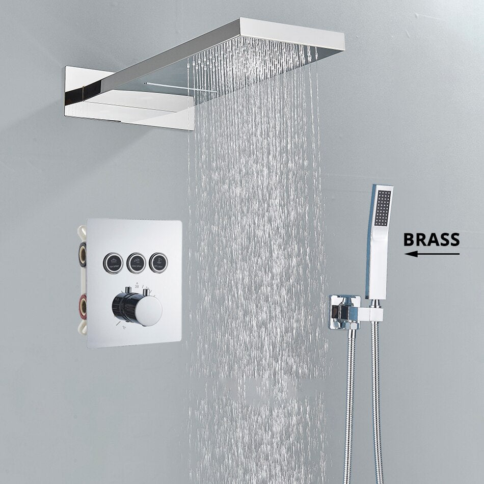 Niagara- CSA watefall rain 3 way function diverter thermostatic  shower set