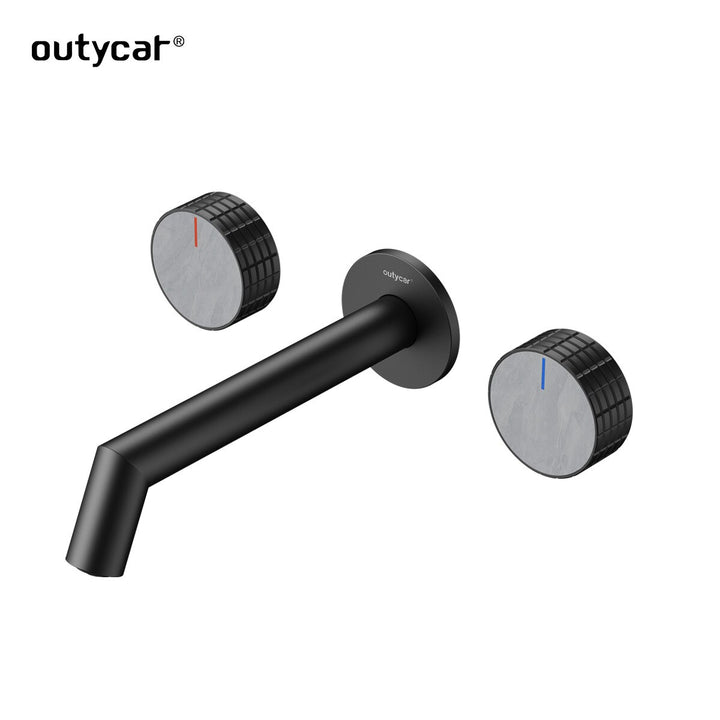 Circo-Wall Mounted 2 marble stone Knobs hot and cold bathroom faucet