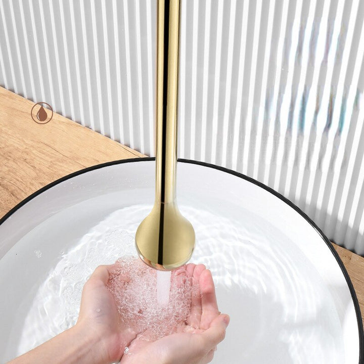 Tear drop- Ceiling Mount Faucets with deck mount lever control