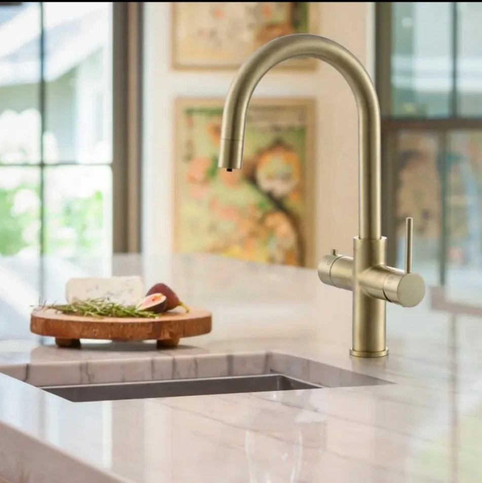 Caliente-Undersink Instant Hot Water Tap 3 4 5 Chilled Boiling Tap Brushed Gold Kitchen Boiled Filtered Faucet Taps