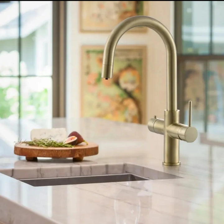 Caliente-Undersink Instant Hot Water Tap 3 4 5 Chilled Boiling Tap Brushed Gold Kitchen Boiled Filtered Faucet Taps