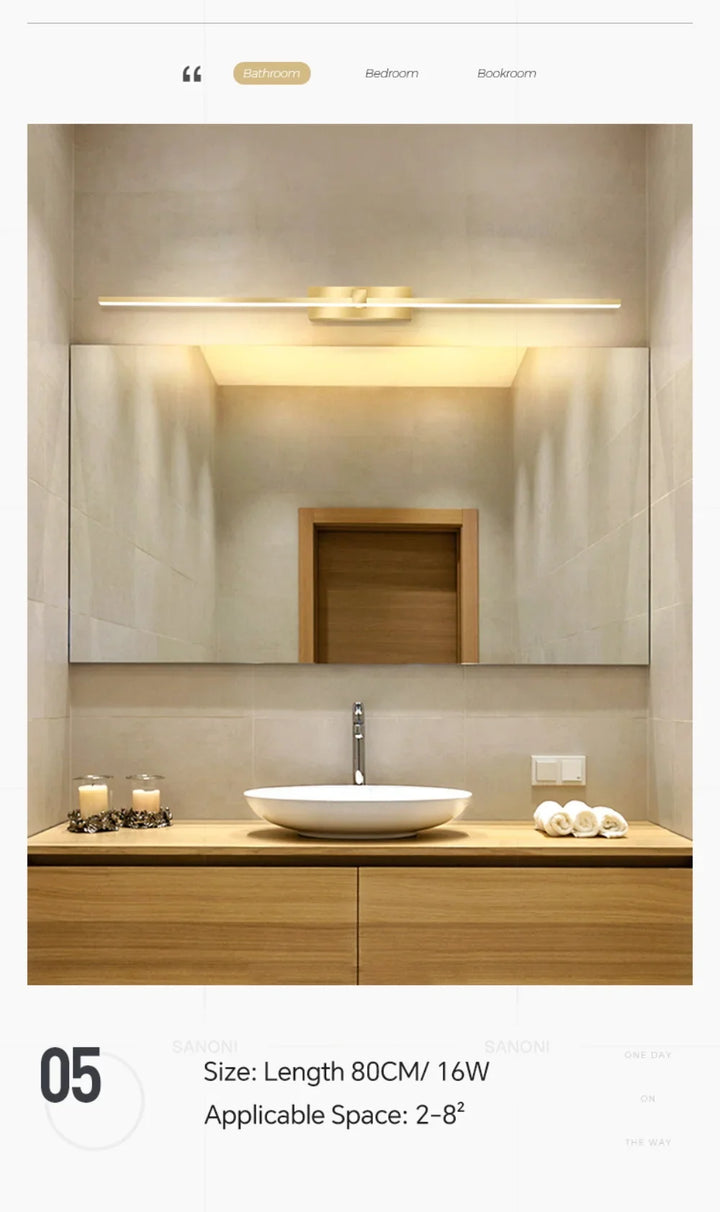 Modern LED Wall Light Vanty Lamp Aluminum Wall Sconce for Bathroom Mirror Headlight Indoor Lighting Fixture Luster Make Up Light