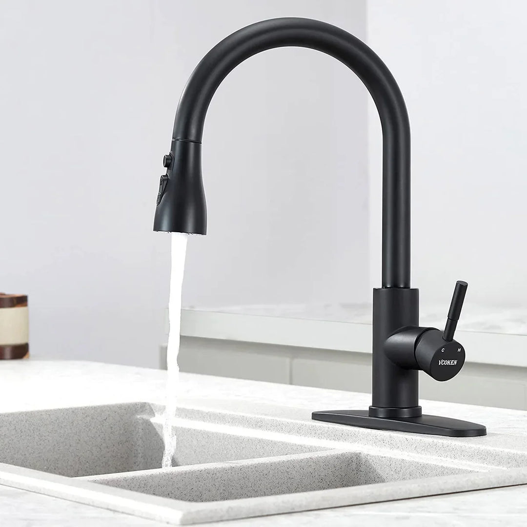 Dual Mode Kitchen Sink Faucet ABS Pull-Out Water Tap Water-Saving Shower Faucets Nozzle Adapter Sprinkler Splash-Proof Filter