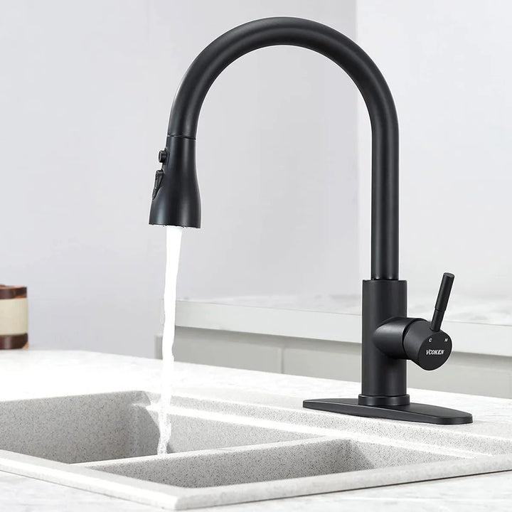 Dual Mode Kitchen Sink Faucet ABS Pull-Out Water Tap Water-Saving Shower Faucets Nozzle Adapter Sprinkler Splash-Proof Filter