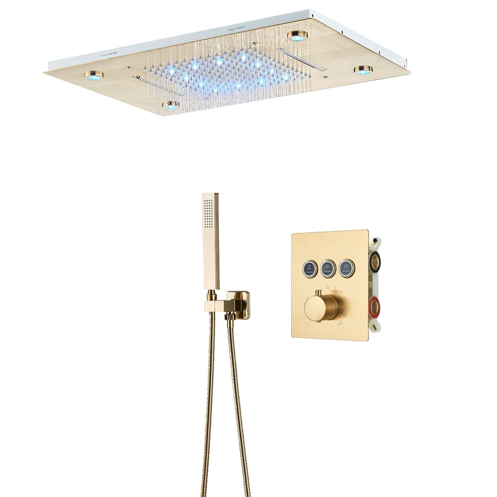 New 2023 20X13" Flush ceiling mount led rain shower head with 3 way th ...