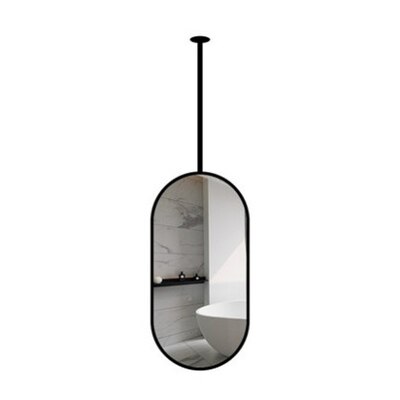 Oval ceiling mount pendant bathroom mirror NO LED