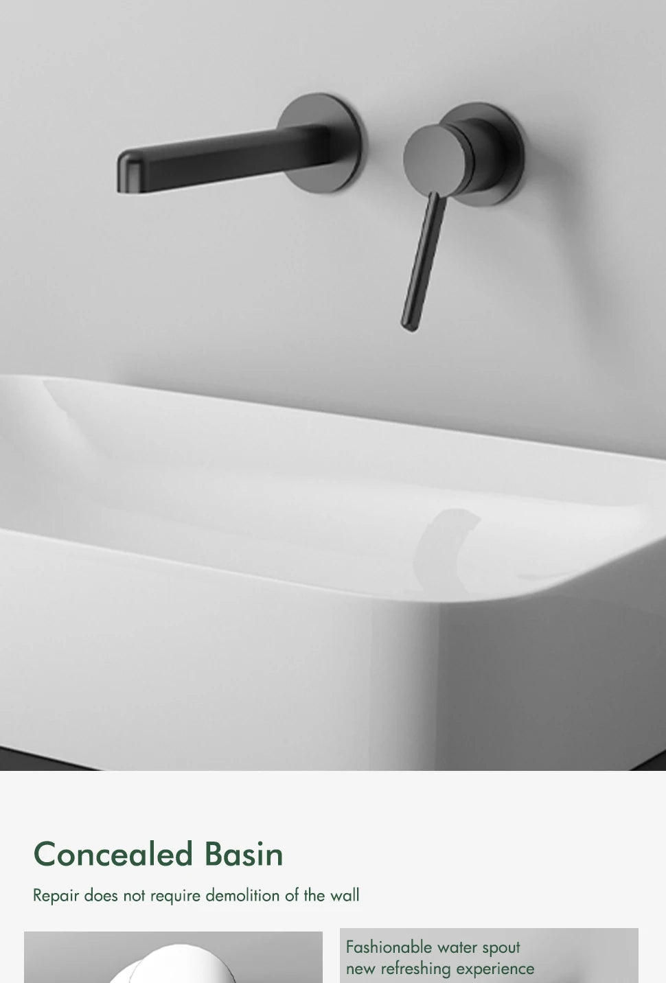 Hot And Cold Basin Faucet Single Handle Single Spout Sink Wash Mixer Wall Mounted Bathroom Tap