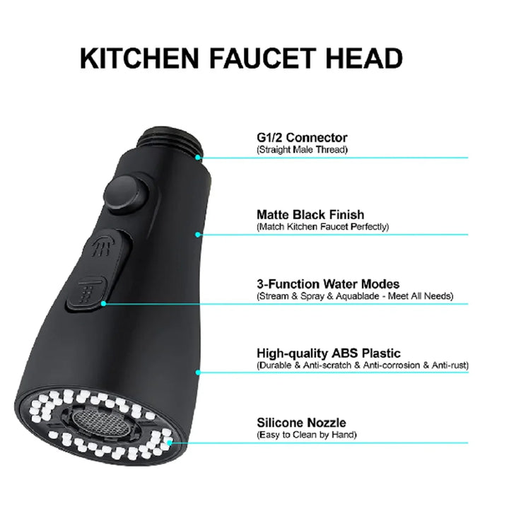 Dual Mode Kitchen Sink Faucet ABS Pull-Out Water Tap Water-Saving Shower Faucets Nozzle Adapter Sprinkler Splash-Proof Filter