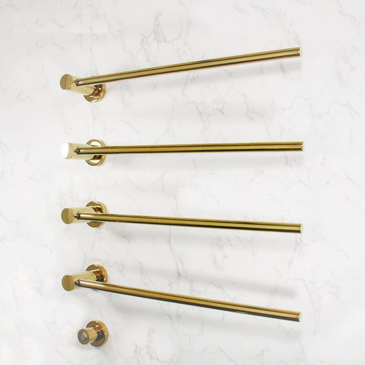 Brushed gold CSA clean sleek euro design hardwire towel warmer
