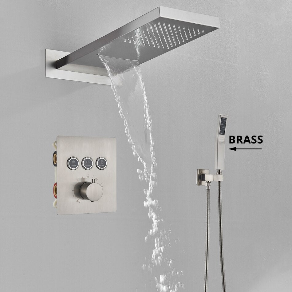 Niagara- CSA watefall rain 3 way function diverter thermostatic  shower set