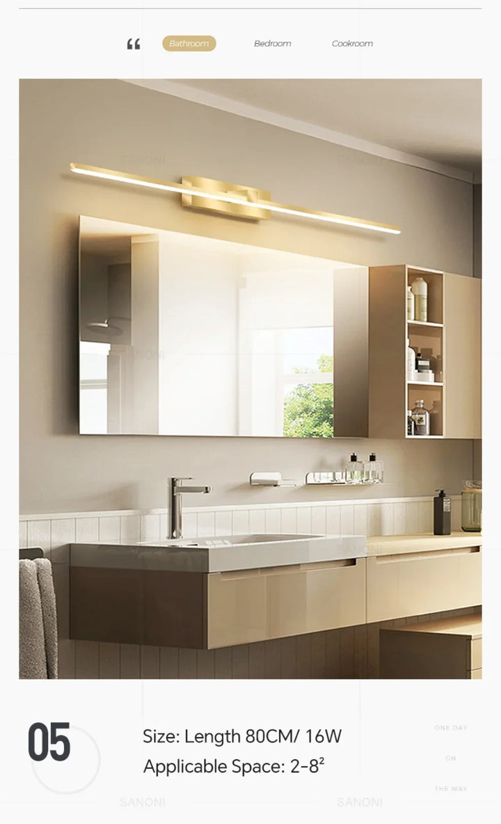 Modern LED Wall Light Vanty Lamp Aluminum Wall Sconce for Bathroom Mirror Headlight Indoor Lighting Fixture Luster Make Up Light