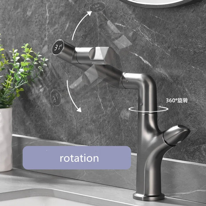 Inteligencia- Digital Display LED Basin Faucet Bathroom 360° Rotation