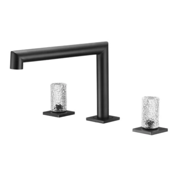 Andalucia-Nordic design - 8" inch with crystal handles wide spread bathroom faucet