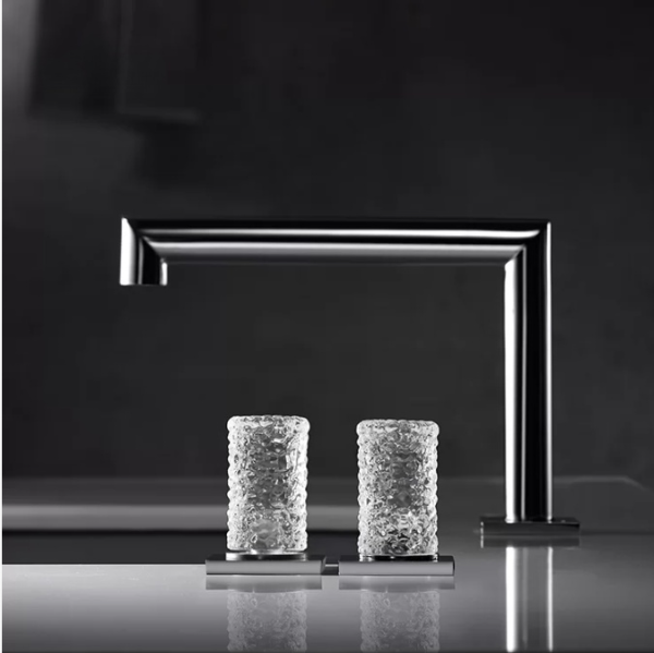 Andalucia-Nordic design - 8" inch with crystal handles wide spread bathroom faucet