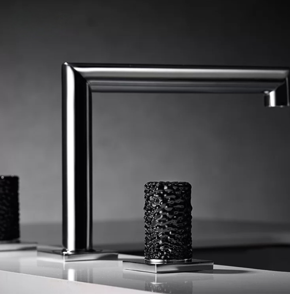 Andalucia-Nordic design - 8" inch with crystal handles wide spread bathroom faucet